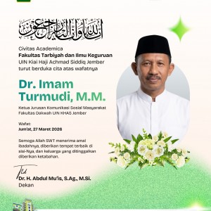 Duka Mendalam UIN KHAS Jember: Dr. Imam Turmudi Tutup Usia